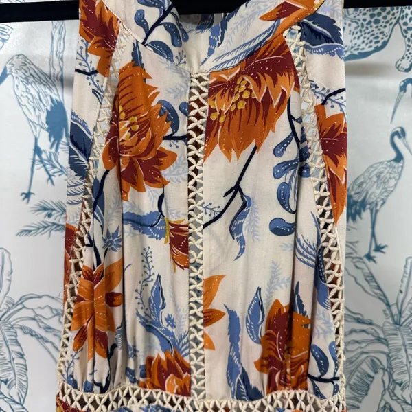 Abel the label Elegant Floral Maxi Dress in Orange and Blue - Image 3