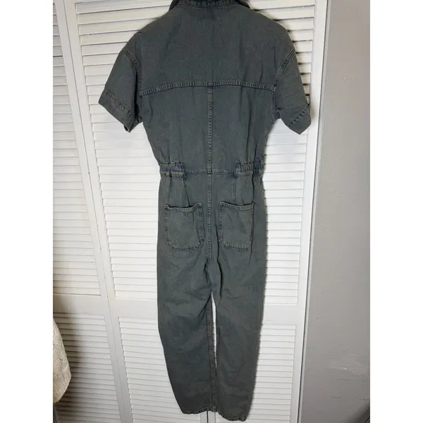 Free People Marci Coveralls Overalls Sz XS April Showers Wash Boho Carpenter - Image 6
