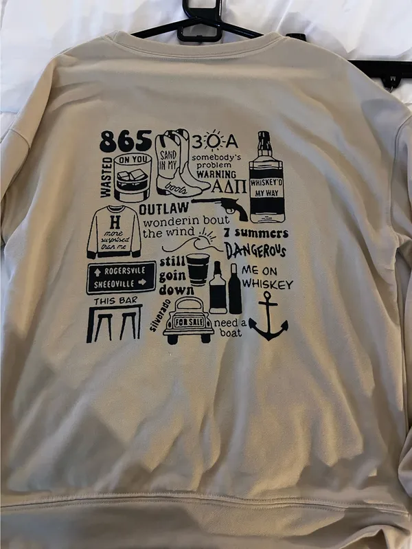 Morgan Wallen graphic crewneck Tan Size L - Image 2