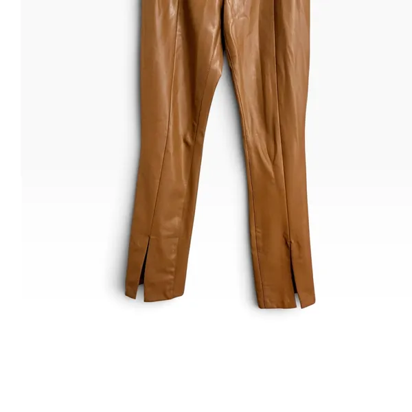 Abercrombie & Fitch The skinny ultra high rise Brown Faux Leather Pants 6S - Image 6