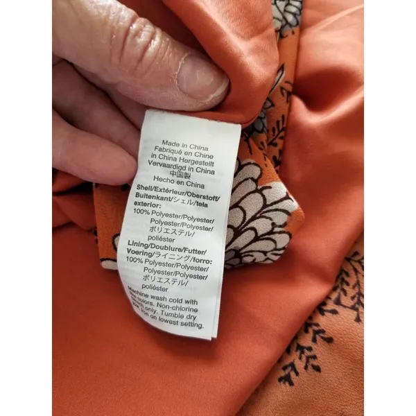 Madewell Sheer-Sleeve Button-Front Midi Dress in Gathered Blooms Rust Size 12 - Image 10
