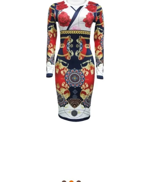 Bodycon floral dress Multiple Size L - Image 3