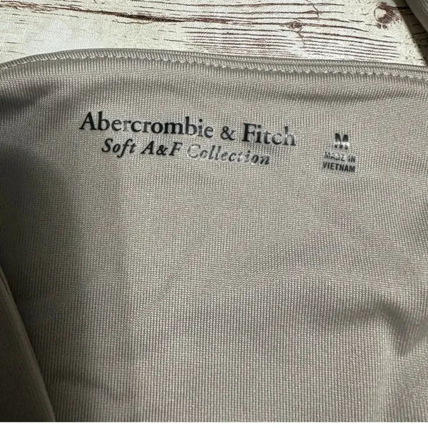 Abercrombie Fitch Soft A&F Collection Ruched Body Suit Medium Beige Neutral NWT - Image 4