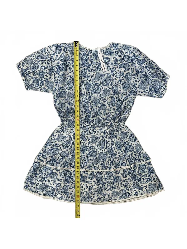 Maisie 100% Cotton Paisley Elastic Waist Mini Dress Blue NWT Small - Image 6