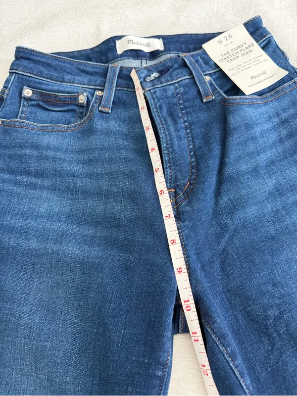 NWT Madewell Curvy Stretch Flare Crop Jeans Size 26 - Image 7