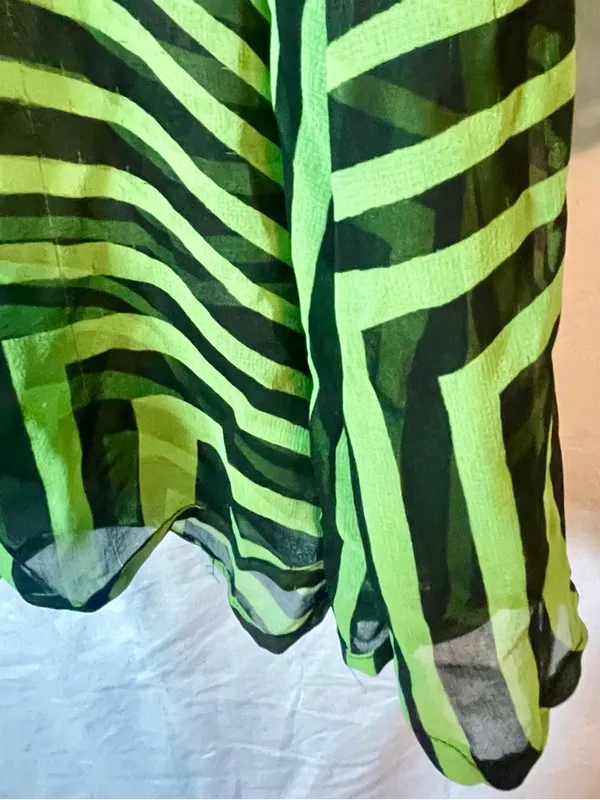 Sheer Geometric Blouse Size Large ~ Loose Fit ~ Layering Piece - Image 6