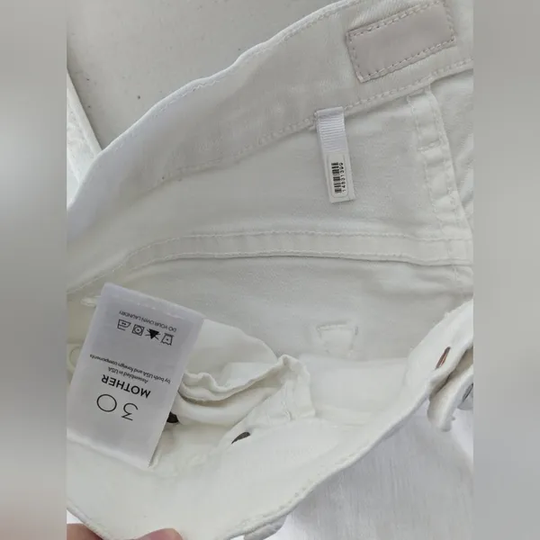 RTR sz 30 (10) MOTHER Fairest Of Them All The Looker Crop Jeans solid white Jean - Image 8