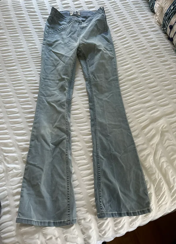 Free People Stretch Crossover Flare Jeans - Image 2