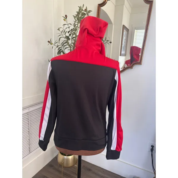 Nike Womens S Red Black White Colorblock Full Zip Hoodie Nike Fit Track Jacket - Image 4