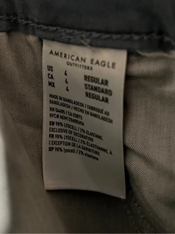 AE Baggy Wide Leg Cargo Pants in Blue Gray Size 4 Mid Rise - Image 3