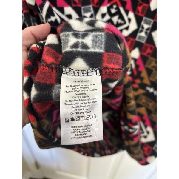 Eddie Bauer Southwestern Aztec Print Fleece Quarter Zip Size Medium - Image 5