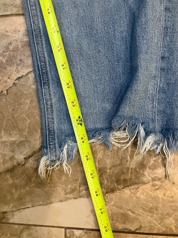 Free People We The Free Maggie Mid Rise Straight Leg Distressed Jeans Blue 27 - Image 5