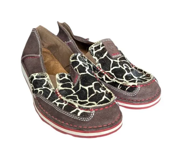 Ariat Cruiser Slip On Shoes Cow Animal Print Brown Womens 7 Western Southwestern - Image 2