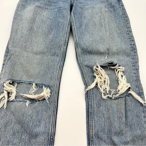 Abercrombie & Fitch Women’s Blue The 90s Straight Ultra High Rise Light Jeans-26 - Image 8