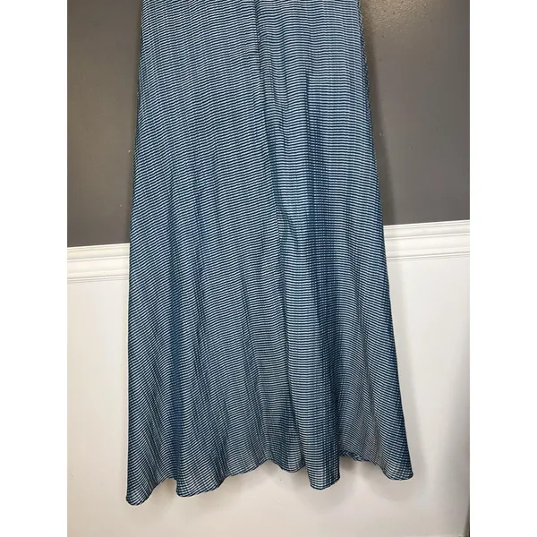 Wayf Dress Womens Medium Blue Striped Sweetheart Smocked Maxi Sundress Boho - Image 9