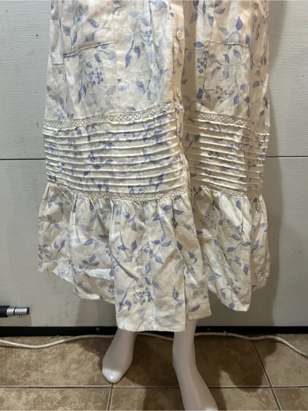 Reformation Ivory Maxi Dress with Lavender Floral Print - Image 7