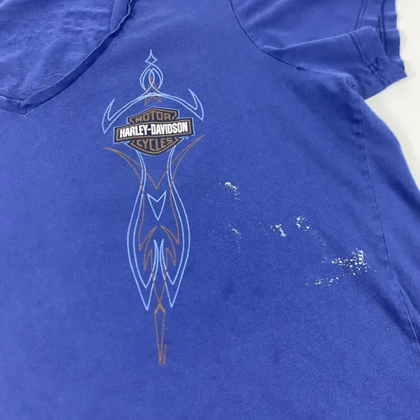 Harley-Davidson Shirt‎ Womens Medium Blue Daytona Beach V Neck Graphic Tee - Image 7