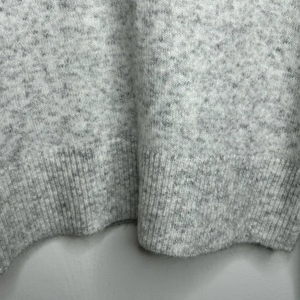 Madewell Shawl Collar Wool Sweater Grey Marled Knit Pullover Puff Sleeve. Size S - Image 5