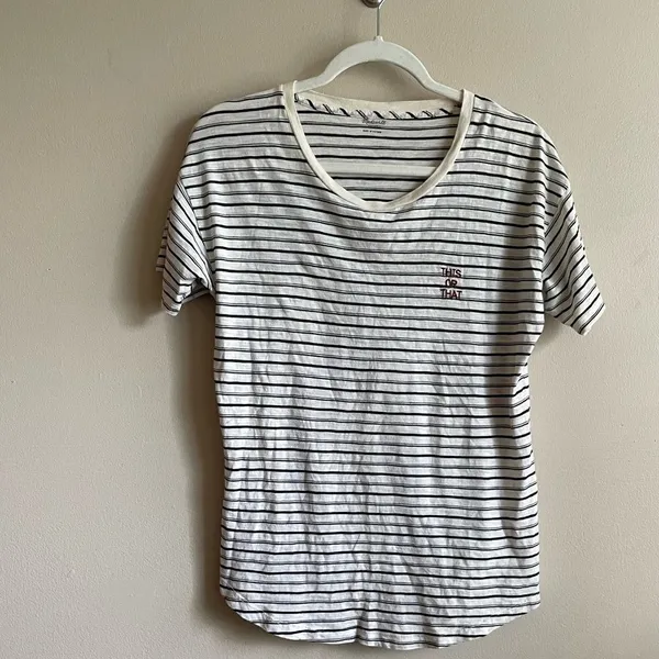 Madewell black white striped top sz small‎ - Image 8