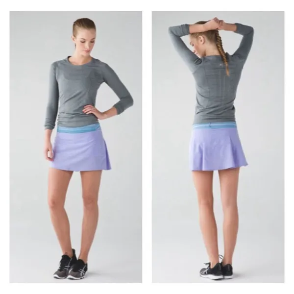 Lululemon Pace Rival Skirt Lilac Wave‎ Twist Size 6 Tall 4-Way Stretch Skort - Image 2