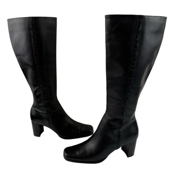 *Worthington Renee Boots Women’s Size 8 Black Leather Tall Classic Dark Acadamia - Image 8