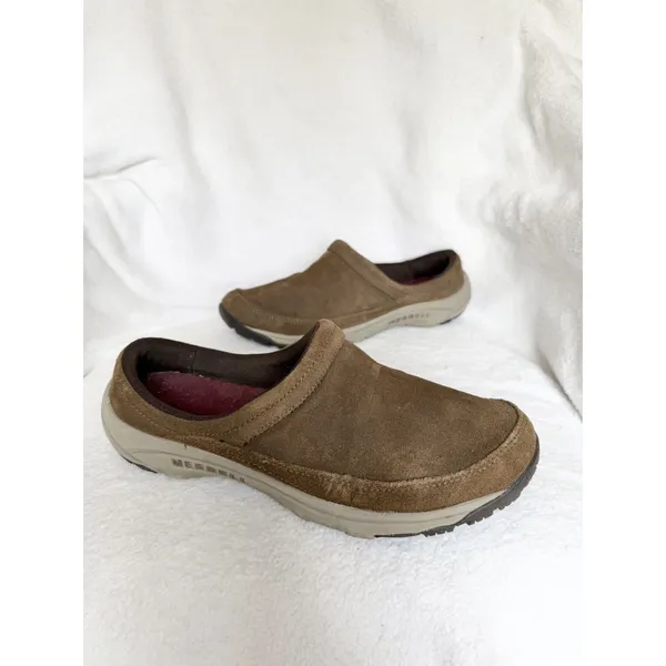 Merrell Leather Slip On Dark Earth Clog Mule Shoes Womens Size 10 - Image 7