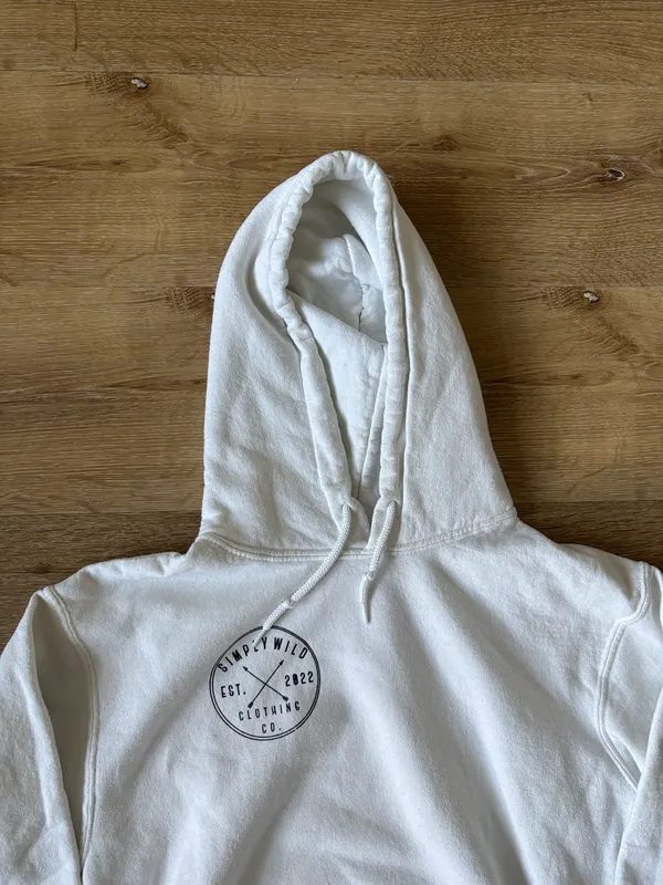 Gildan White Only Good Vibes Graphic Hoodie - Image 4