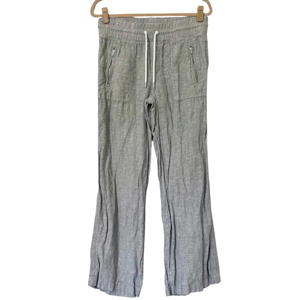 Athleta Cabo Wide Leg Linen Pants Blue Gray Chambray Women’s Coastal Grandma - Image 4