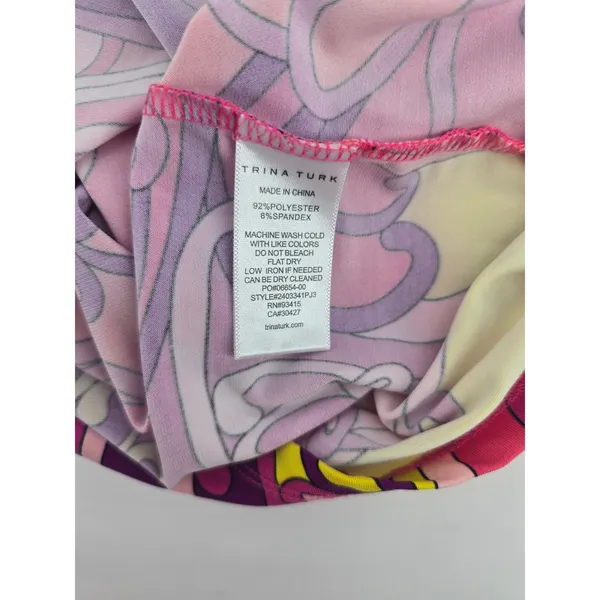 Trina Turk Dress Womens M 2403341PJ3 Pink Floral Cold Shoulder NEW - Image 5