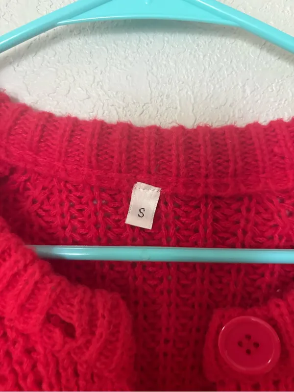 Amazon red button down sweater - Image 2