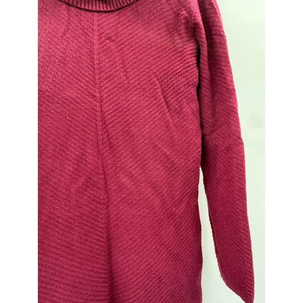 Akira Chicago Sweater Dress Womens M/L Burgundy‎ Cowl Neck Ribbed Knit Mini - Image 5
