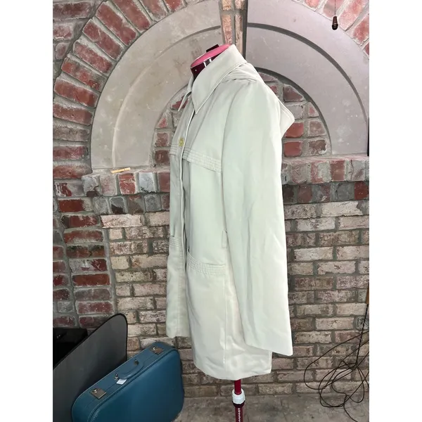 Trench coat short button off hood Tan Size M - Image 4