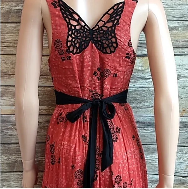 Free People Burnt Orange Butterfly Dress - Image 4