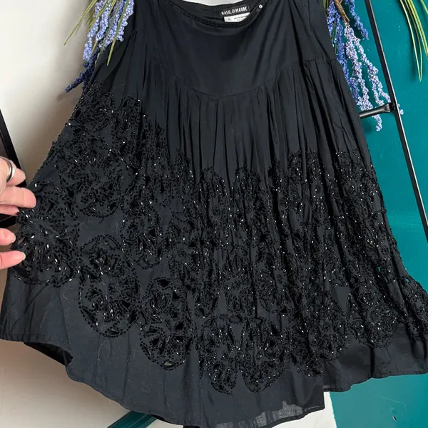 Black Embellished Circle Skirt by Sak & Co. - Image 5