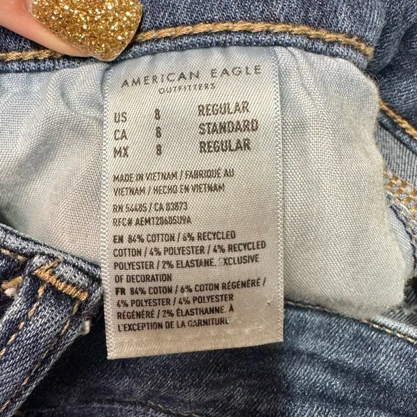 American Eagle AE Next Level High Waisted Jegging Dark Skinny Jeans Size 8 - Image 11