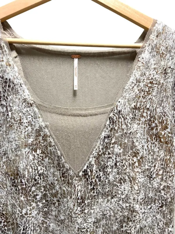 Free People Midnight Dreamer Metallic Sequin Tunic Silver Size XS Glam Wedding - Image 11