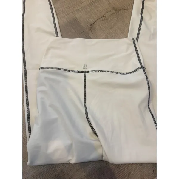 WeWoreWhat High-Rise Contrast Stitch Leggings - Cream/Black‎ - Size S - Image 4