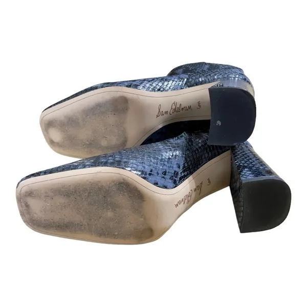 Sam Edelman Womens CODIE leather Navy Ankle Boots Shoes 6.5M snake print - Image 10