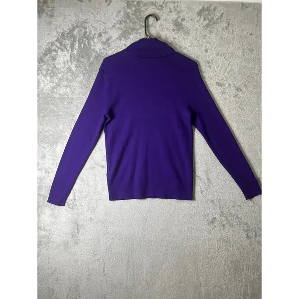 Lauren Ralph Lauren XL Purple Pleated Georgette Long Sleeve Blouse Classic New - Image 3