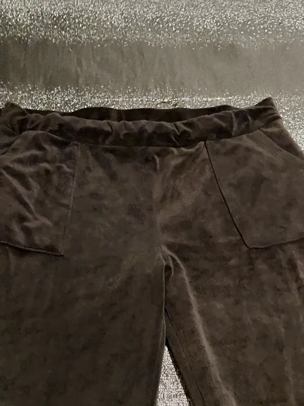 Womens XL 15/17 No Boundaries Black Velour Wide Leg Pants - Image 3