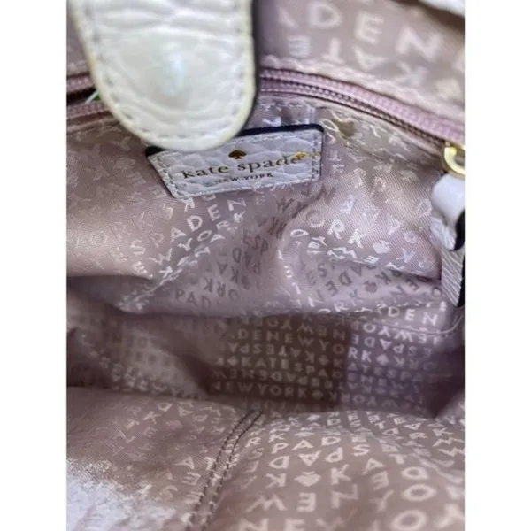 kate spade medium handbag w strap white leather cr - Image 10