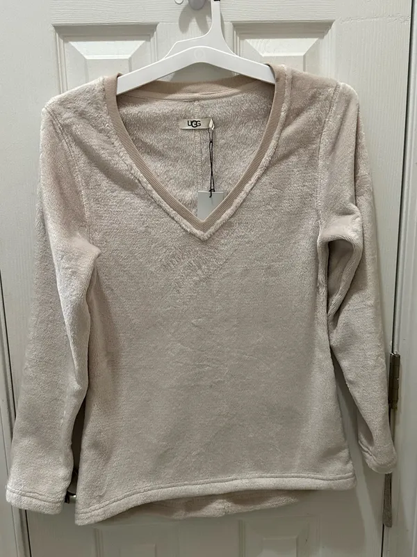 UGG Daisy Cozy Sweater Sweatshirt Fleece Cream Size Small NEW - Image 13