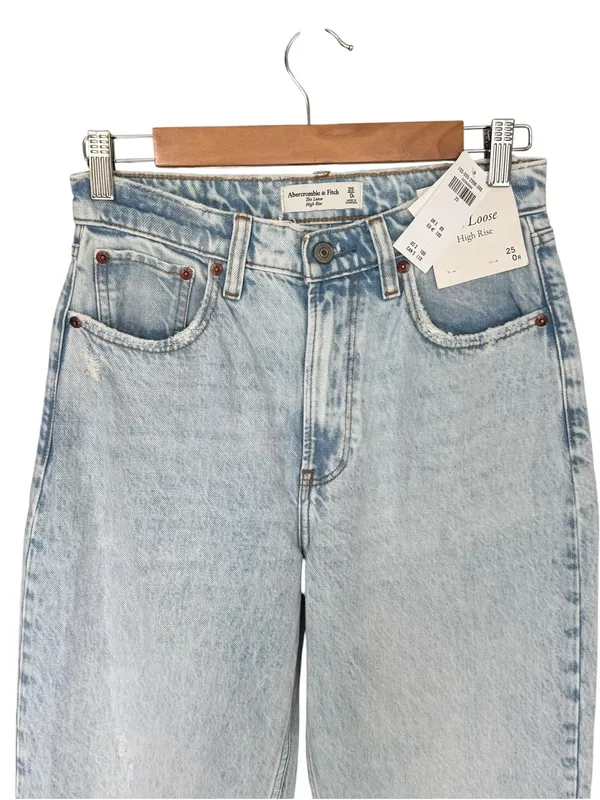 Abercrombie - NWT The Loose High Rise Jean Light Acid Wash Sz 25 - Image 4
