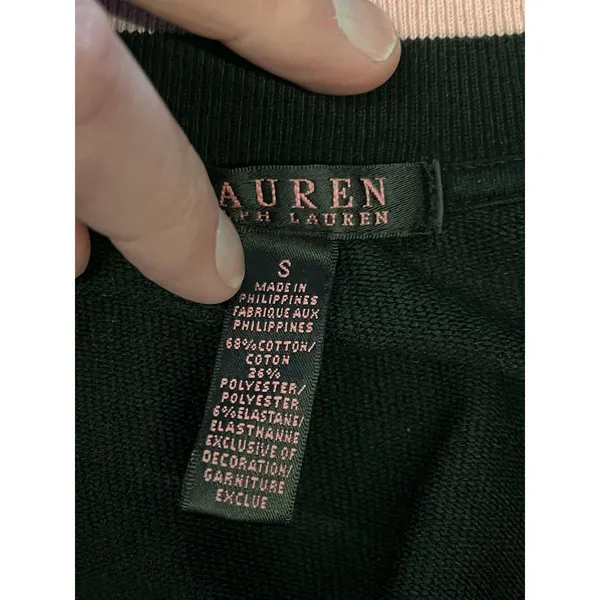 Lauren Ralph Lauren Jacket Womens Small Black Pink Full Zip Track Crest Athletic - Image 6