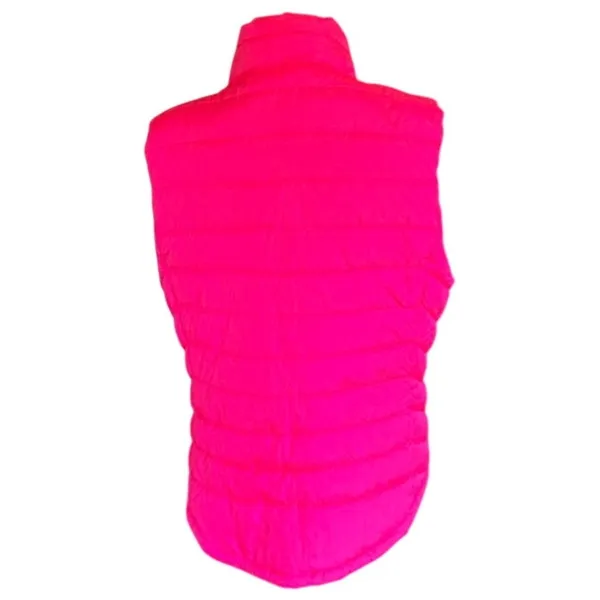 Gap Hot Pink Puffer Vest Women's Large Lightweight Quilted Snap Zip - Image 4