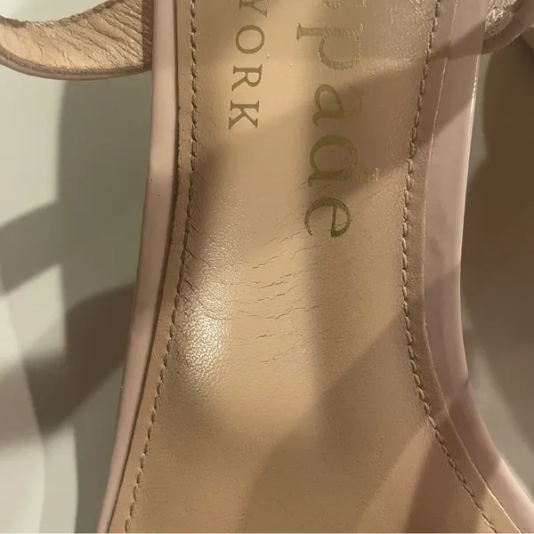Kate Spade Palm Springs Sandals Women 8.5B Pale Dogwood Patent Leather Slide - Image 10