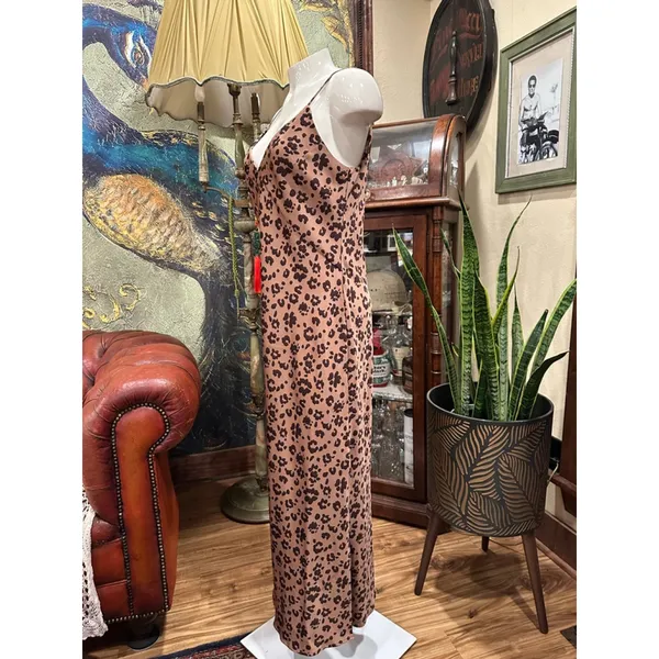 A New Day Leopard Print Satin Slip Dress Size Medium - Image 4
