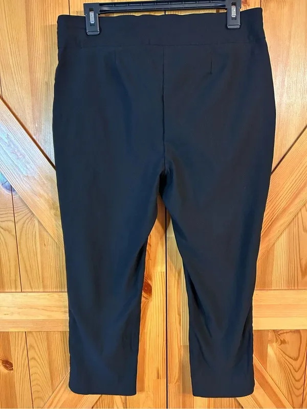 Chicos Womens So Slimming Cropped Pants Size 10 Black Stretch (0292) - Image 4