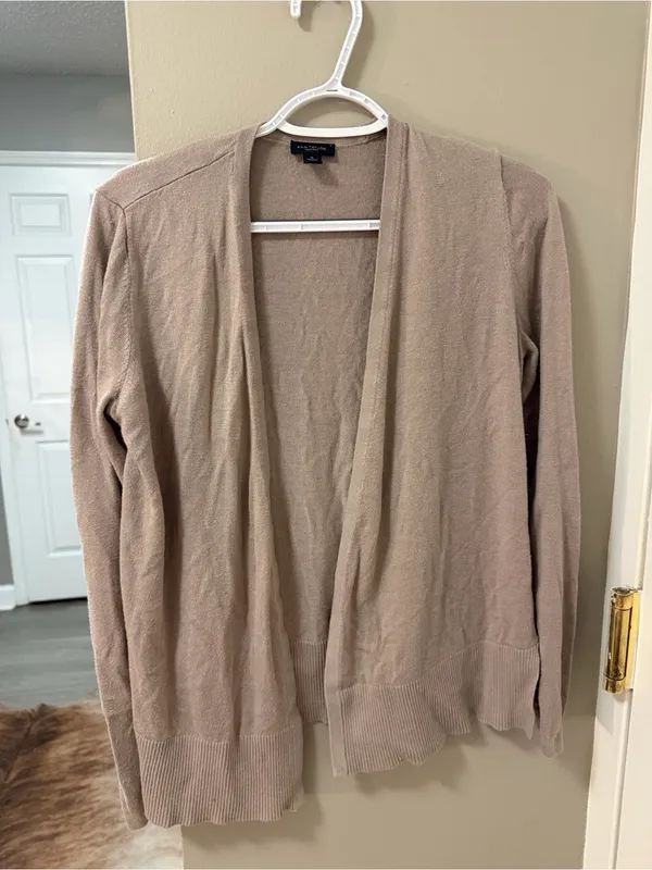 Ann Taylor Open-Front Layering Cardigan - tan/natural - Medium - Image 3