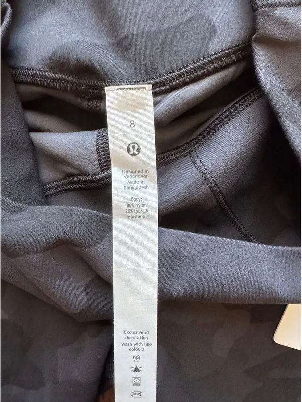 Lululemon Align High Rise 28” Heritage Camo Deep Coal Black Size 8 NWT - Image 6